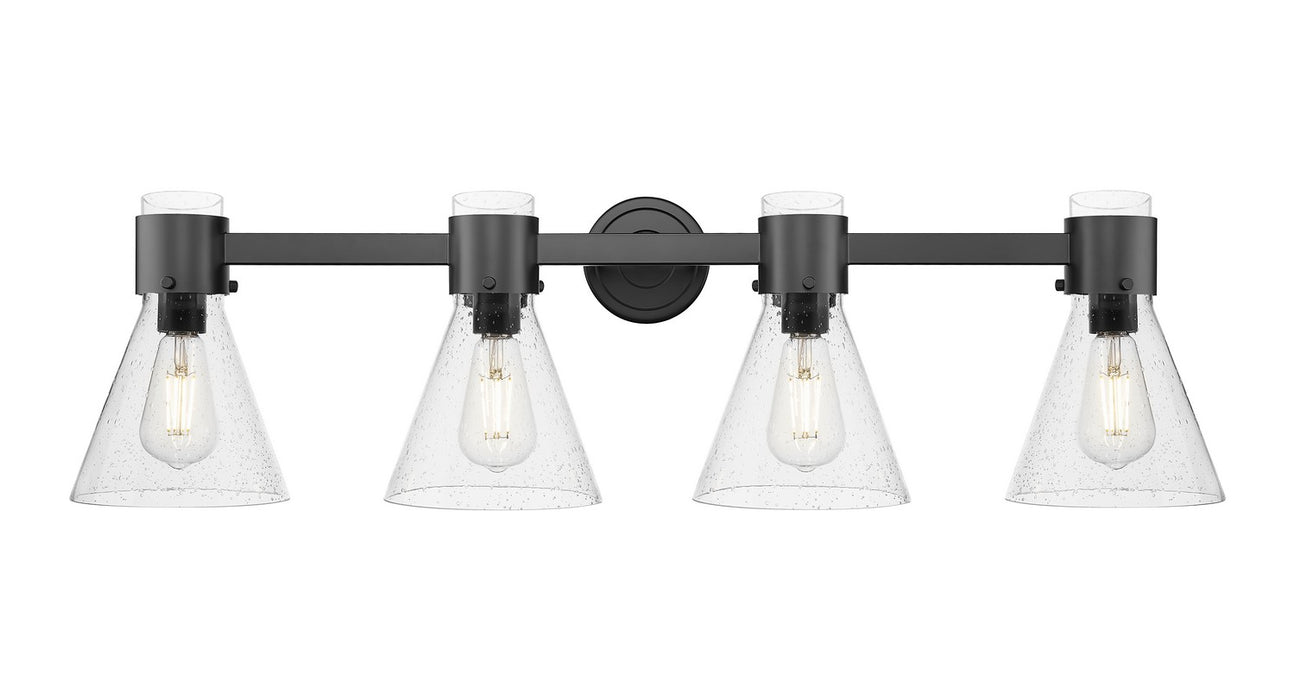 Innovations 464-4W-BK-G464C-7SDY Four Light Bath Vanity, Matte Black