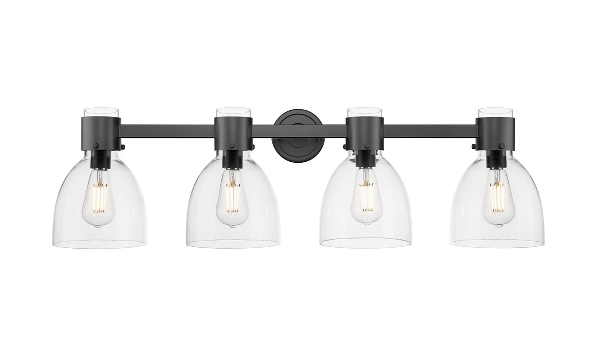 Innovations 464-4W-BK-G464D-7CL Four Light Bath Vanity, Matte Black