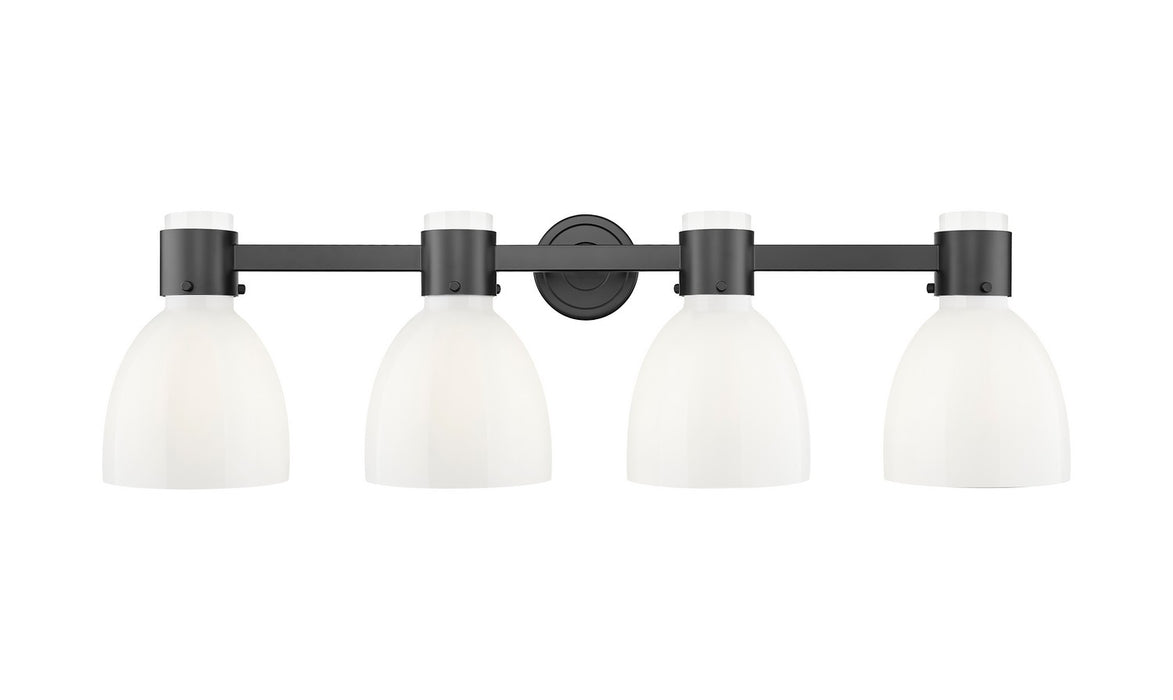 Innovations 464-4W-BK-G464D-7GW Four Light Bath Vanity, Matte Black
