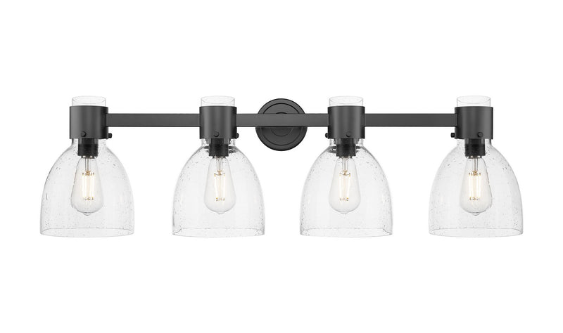 Innovations 464-4W-BK-G464D-7SDY Four Light Bath Vanity, Matte Black