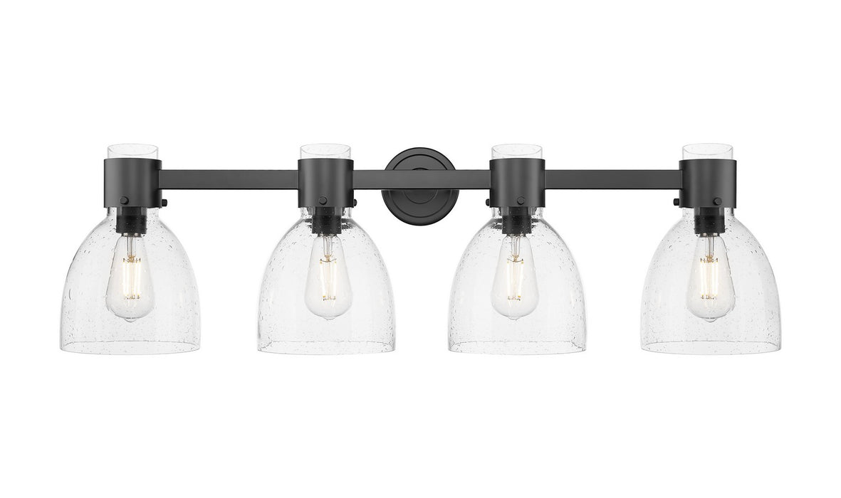 Innovations 464-4W-BK-G464D-7SDY Four Light Bath Vanity, Matte Black