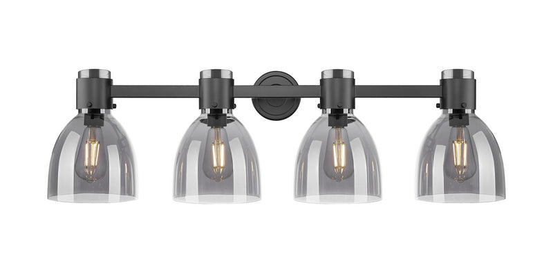 Innovations 464-4W-BK-G464D-7SM Four Light Bath Vanity, Matte Black