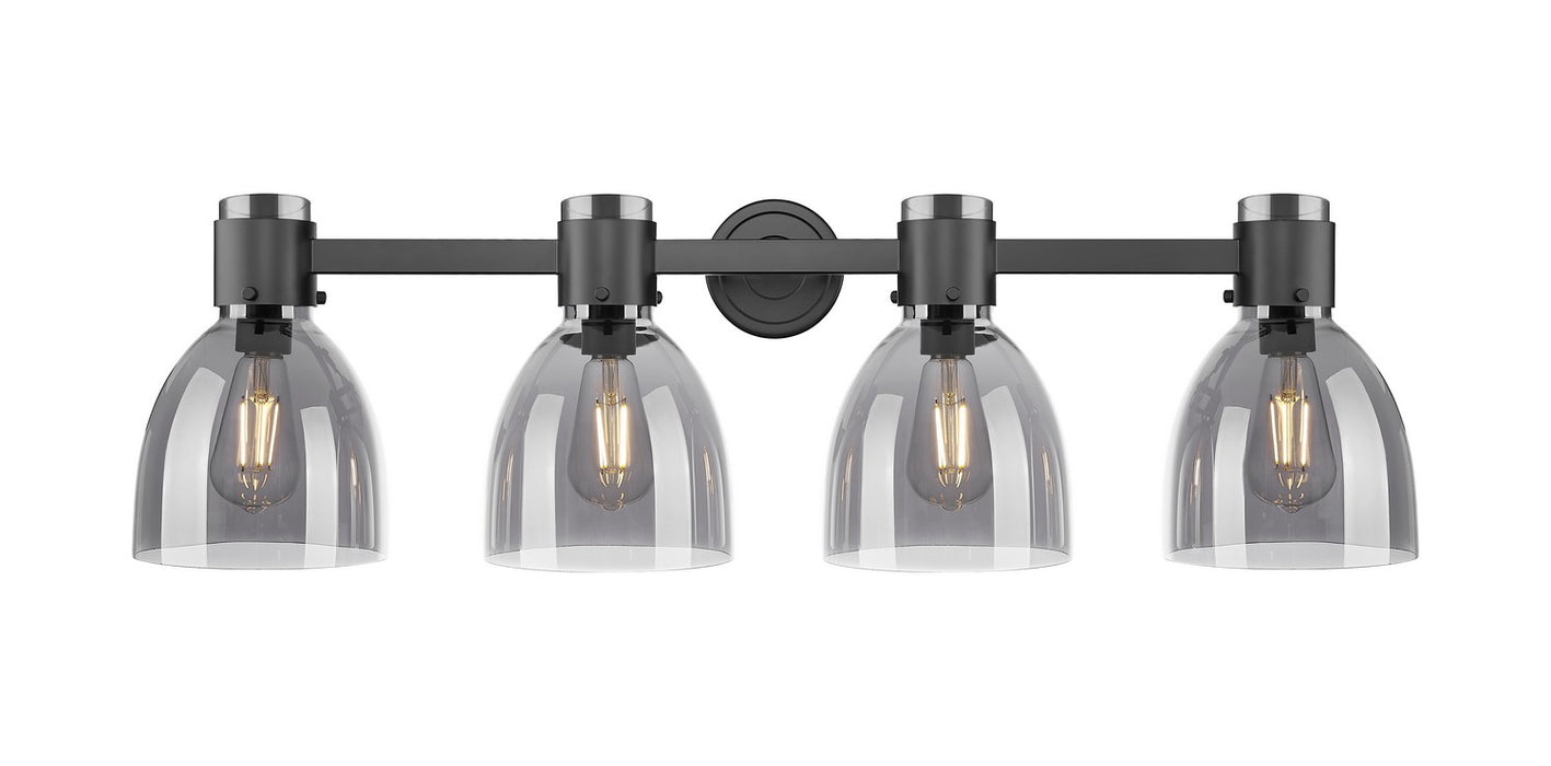 Innovations 464-4W-BK-G464D-7SM Four Light Bath Vanity, Matte Black