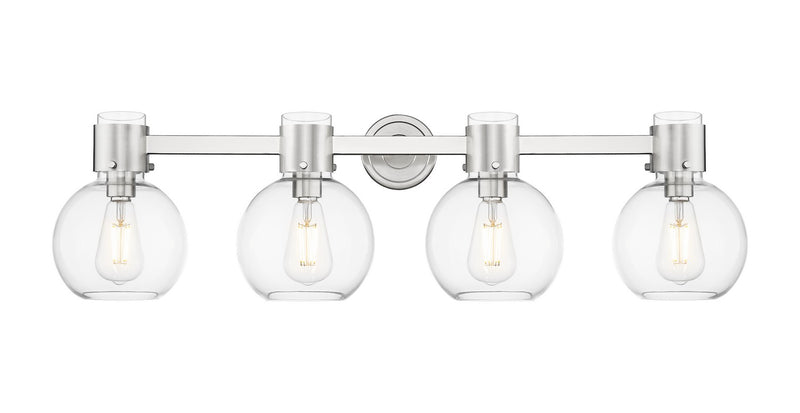 Innovations 464-4W-PN-G464B-7CL Four Light Bath Vanity, Polished Nickel