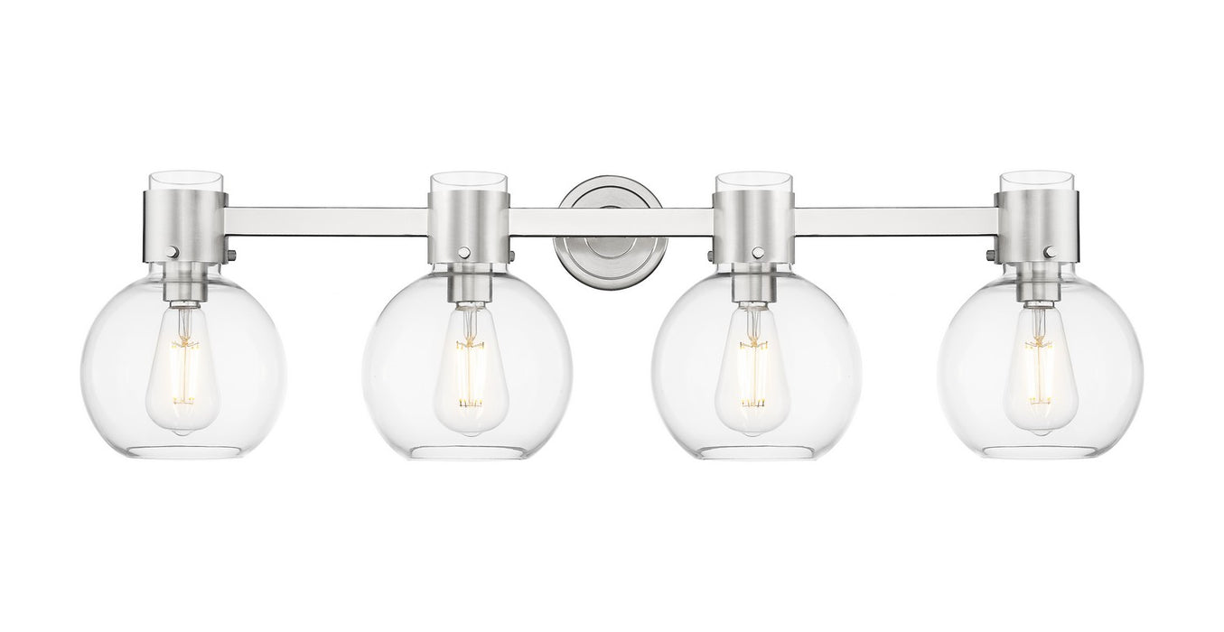 Innovations 464-4W-PN-G464B-7CL Four Light Bath Vanity, Polished Nickel