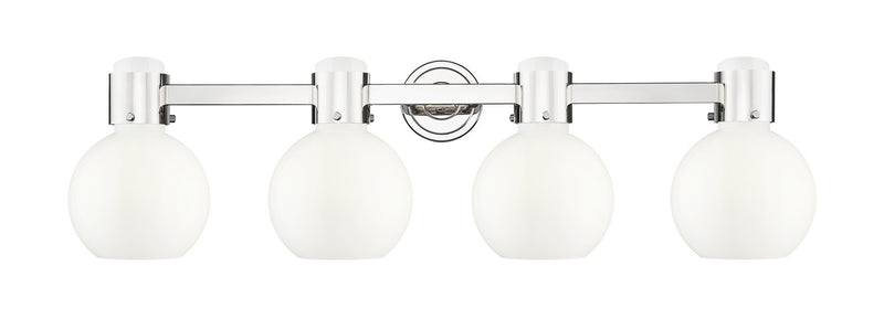 Innovations 464-4W-PN-G464B-7GW Four Light Bath Vanity, Polished Nickel