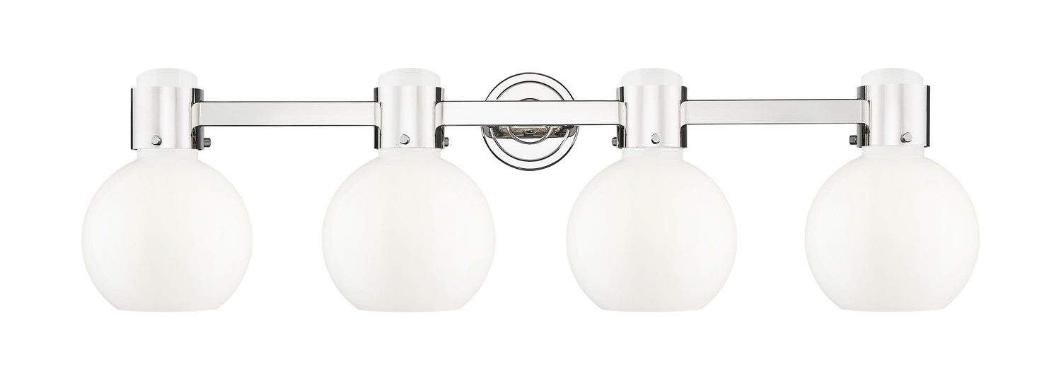 Innovations 464-4W-PN-G464B-7GW Four Light Bath Vanity, Polished Nickel