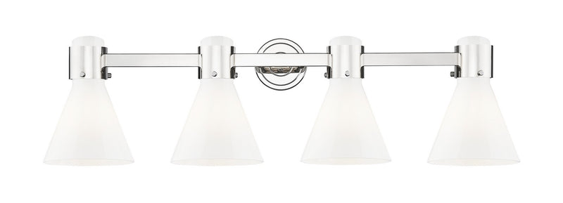 Innovations 464-4W-PN-G464C-7GW Four Light Bath Vanity, Polished Nickel