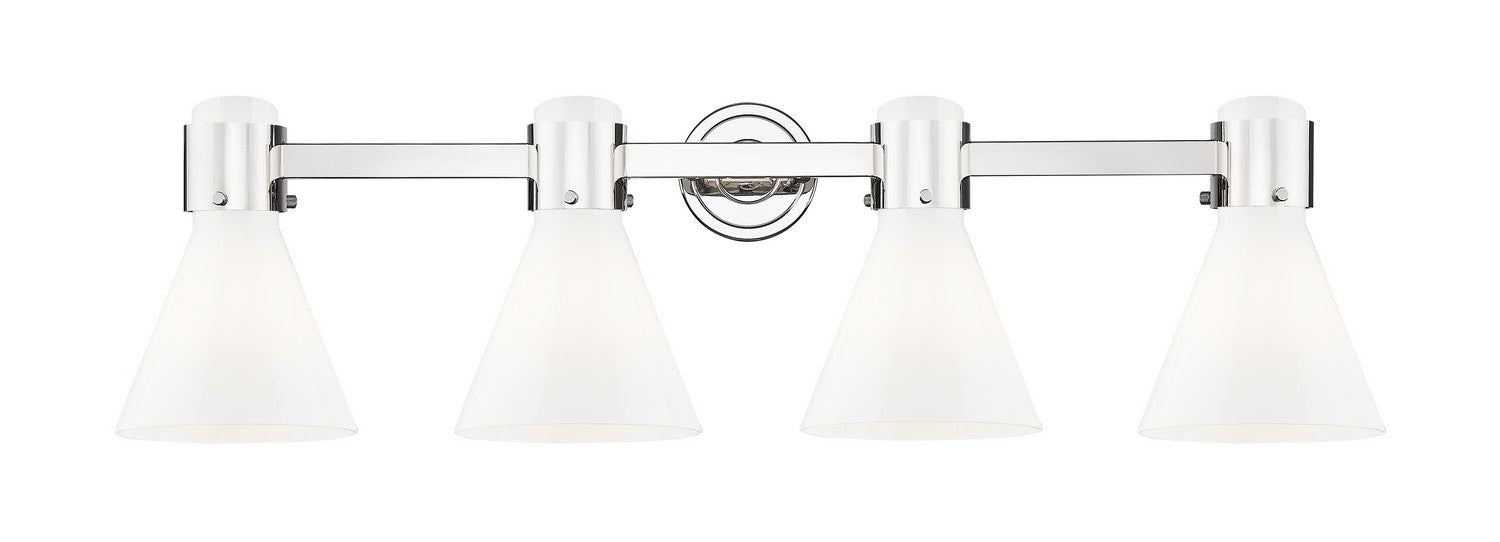 Innovations 464-4W-PN-G464C-7GW Four Light Bath Vanity, Polished Nickel