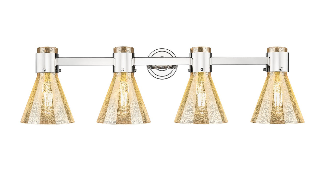 Innovations 464-4W-PN-G464C-7ME Four Light Bath Vanity, Polished Nickel