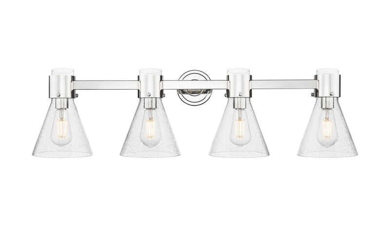 Innovations 464-4W-PN-G464C-7SDY Four Light Bath Vanity, Polished Nickel