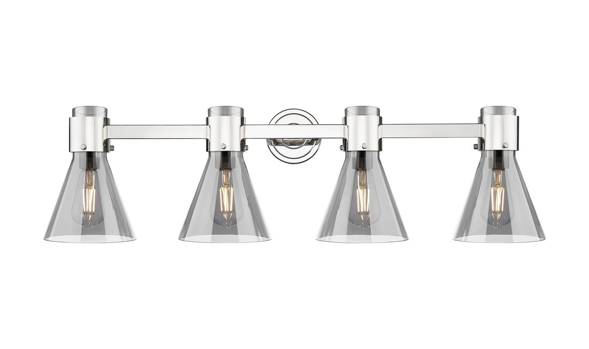 Innovations 464-4W-PN-G464C-7SM Four Light Bath Vanity, Polished Nickel