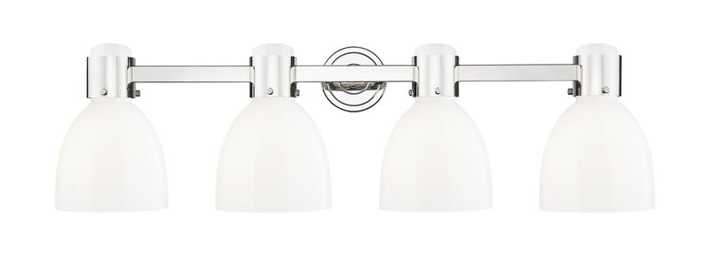 Innovations 464-4W-PN-G464D-7GW Four Light Bath Vanity, Polished Nickel