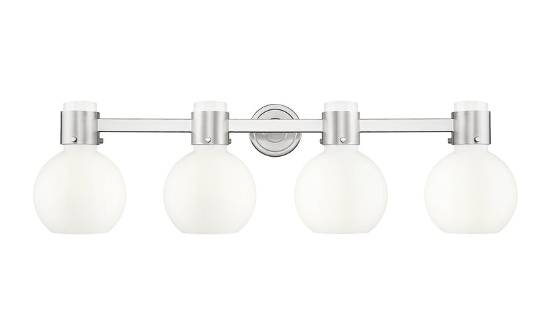 Innovations 464-4W-SN-G464B-7GW Four Light Bath Vanity, Brushed Satin Nickel
