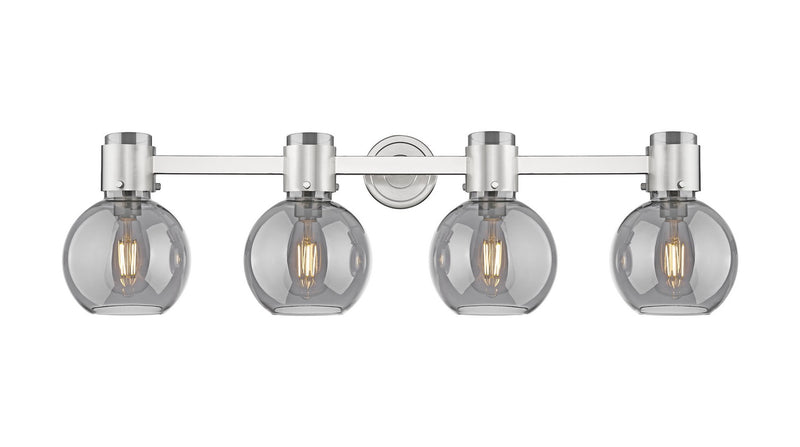 Innovations 464-4W-SN-G464B-7SM Four Light Bath Vanity, Brushed Satin Nickel