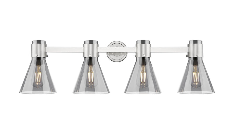 Innovations 464-4W-SN-G464C-7SM Four Light Bath Vanity, Satin Nickel