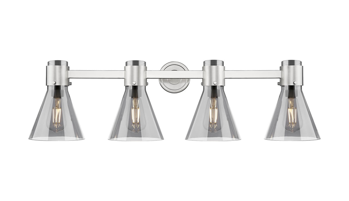Innovations 464-4W-SN-G464C-7SM Four Light Bath Vanity, Satin Nickel