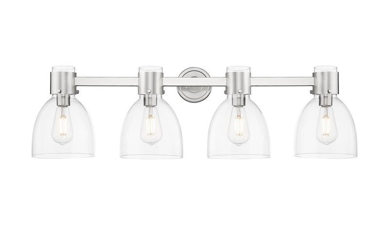 Innovations 464-4W-SN-G464D-7CL Four Light Bath Vanity, Satin Nickel