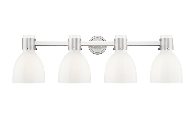 Innovations 464-4W-SN-G464D-7GW Four Light Bath Vanity, Satin Nickel