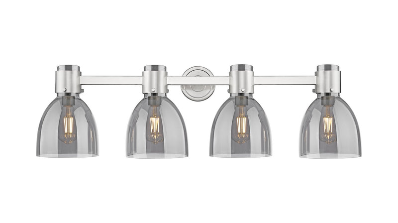 Innovations 464-4W-SN-G464D-7SM Four Light Bath Vanity, Satin Nickel