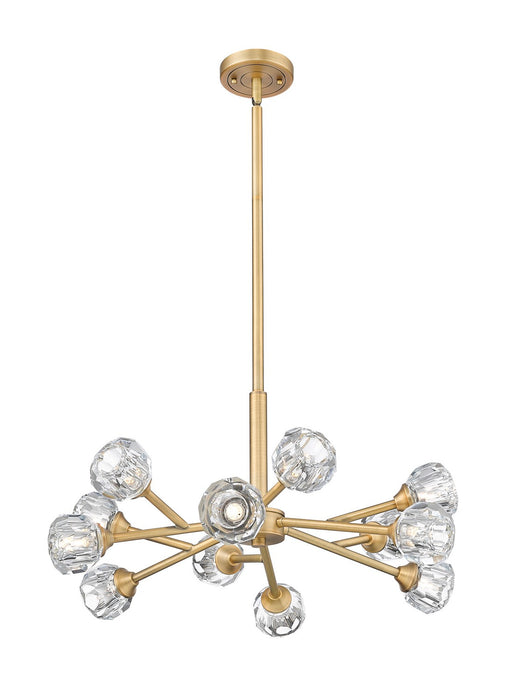 Innovations 465-12CR-BB-G465-CL 12 Light Chandelier, Brushed Brass