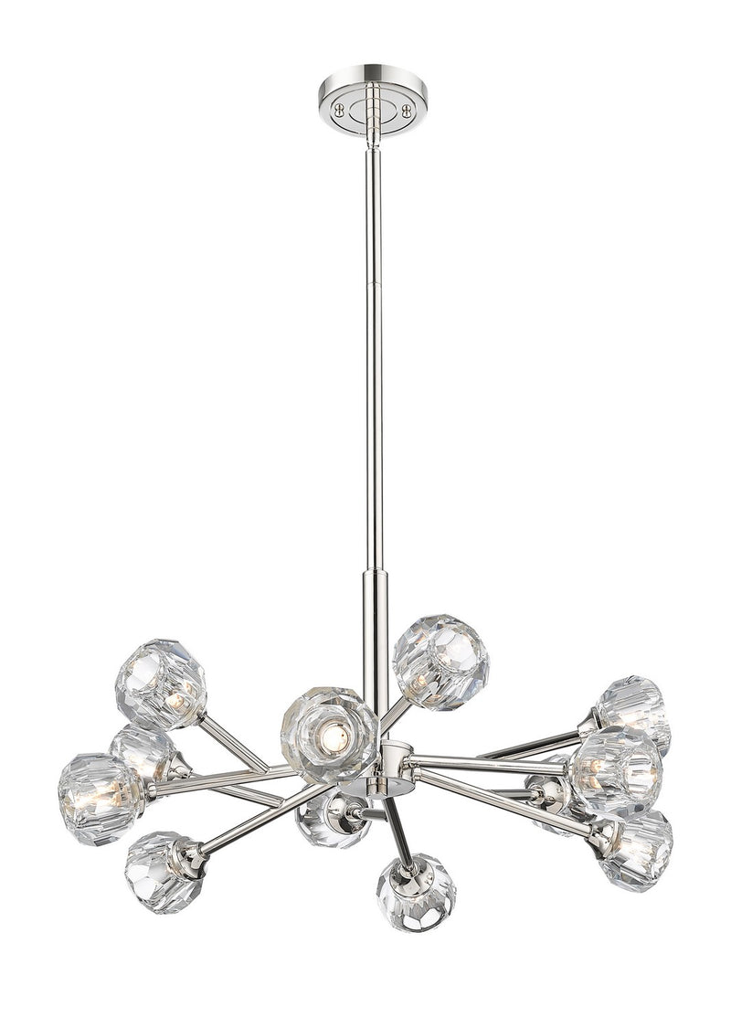Innovations 465-12CR-PN-G465-CL 12 Light Chandelier, Polished Nickel