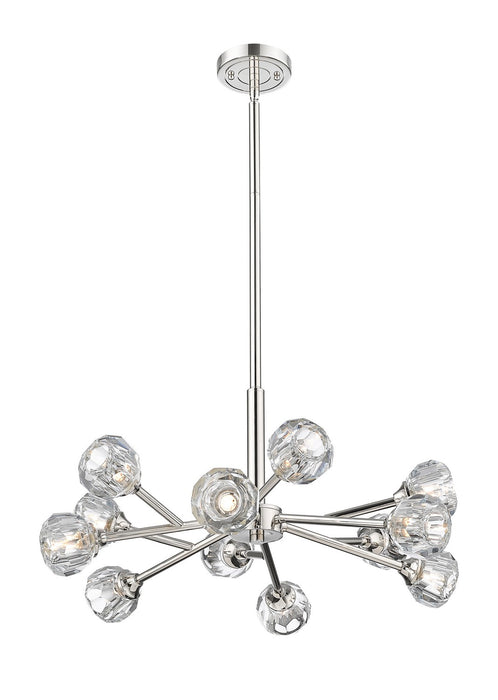 Innovations 465-12CR-PN-G465-CL 12 Light Chandelier, Polished Nickel