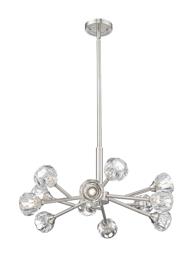 Innovations 465-12CR-SN-G465-CL 12 Light Chandelier, Satin Nickel