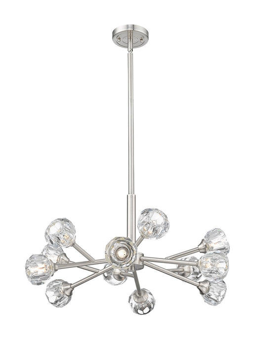 Innovations 465-12CR-SN-G465-CL 12 Light Chandelier, Satin Nickel