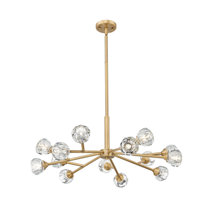 Innovations 465-14CR-BB-G465-CL 14 Light Chandelier, Brushed Brass
