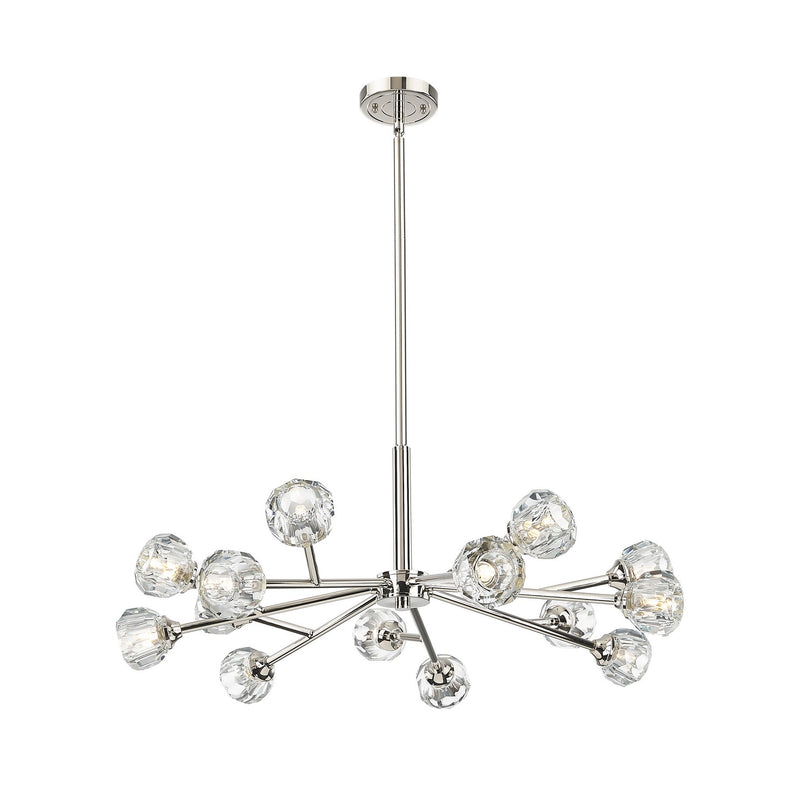 Innovations 465-14CR-PN-G465-CL 14 Light Chandelier, Polished Nickel