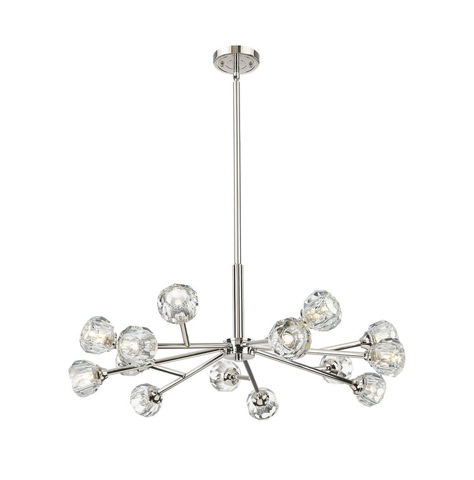 Innovations 465-14CR-PN-G465-CL 14 Light Chandelier, Polished Nickel