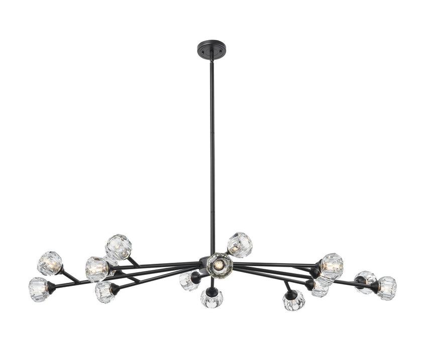 Innovations 465-16I-BK-G465-CL 16 Light Chandelier, Matte Black