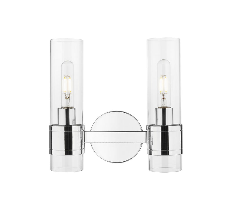 Innovations 467-2W-PC-G467-CL Two Light Bath Vanity, Polished Chrome