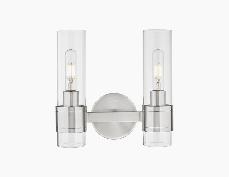 Innovations 467-2W-SN-G467-CL Two Light Bath Vanity, Satin Nickel