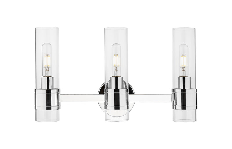 Innovations 467-3W-PC-G467-CL Three Light Bath Vanity, Polished Chrome