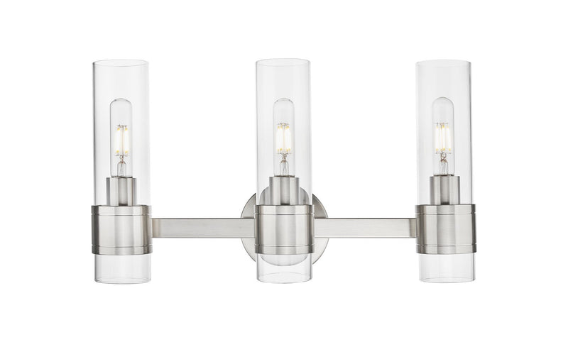 Innovations 467-3W-SN-G467-CL Three Light Bath Vanity, Satin Nickel
