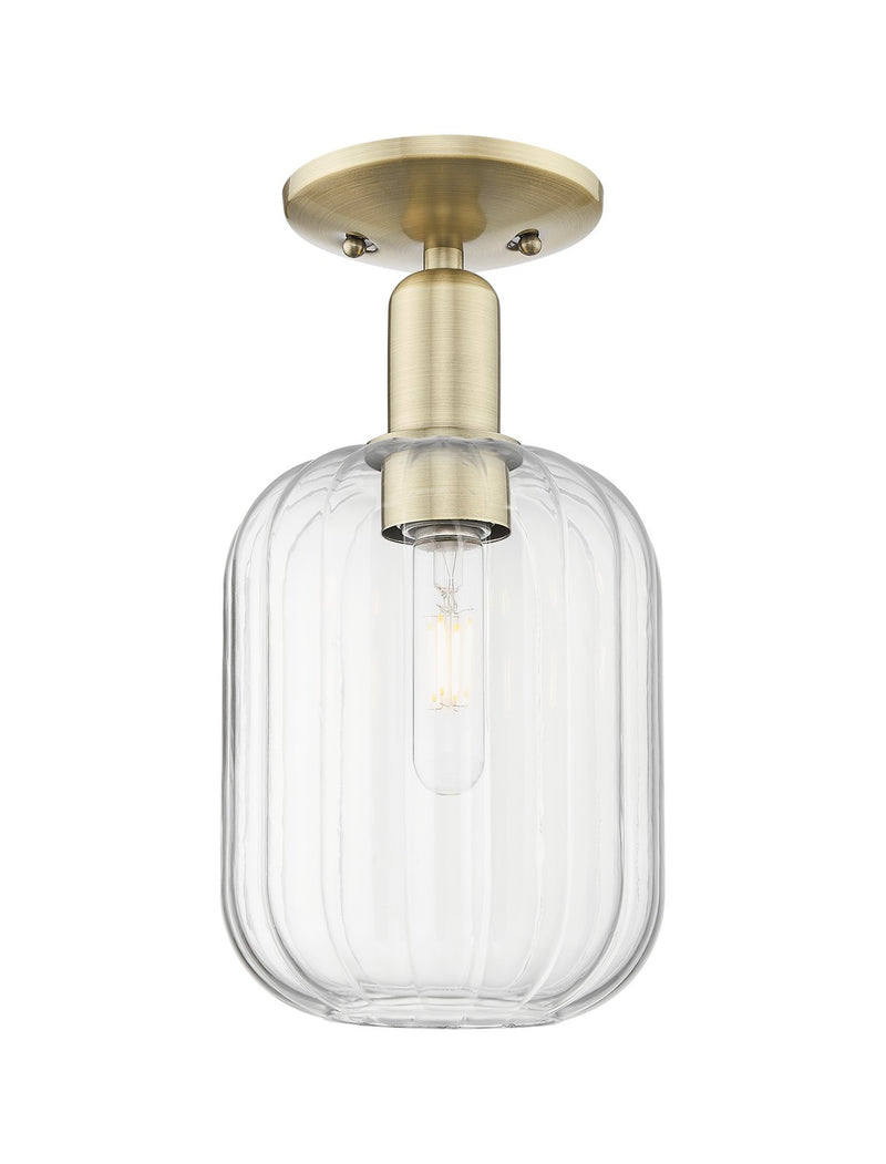 Innovations 716-1C-AB-G460-7CL One Light Semi-Flush Mount, Antique Brass