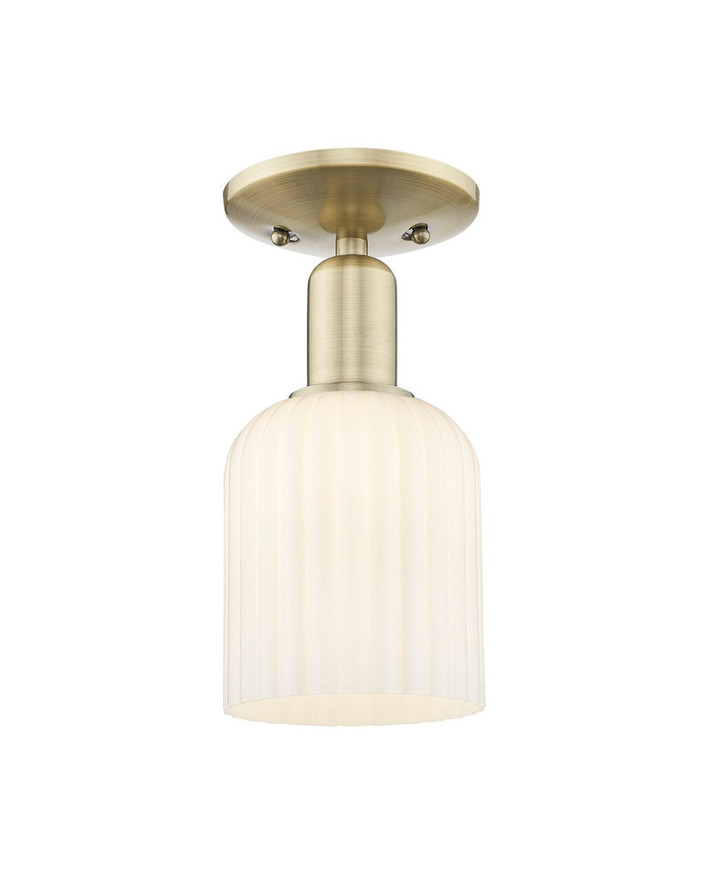 Innovations 716-1C-AB-G559-5GWH One Light Semi-Flush Mount, Antique Brass
