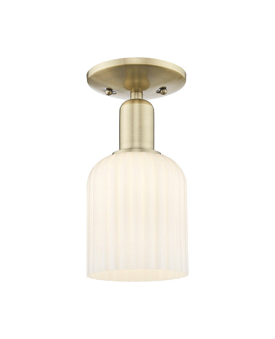 Innovations 716-1C-AB-G559-5GWH One Light Semi-Flush Mount, Antique Brass