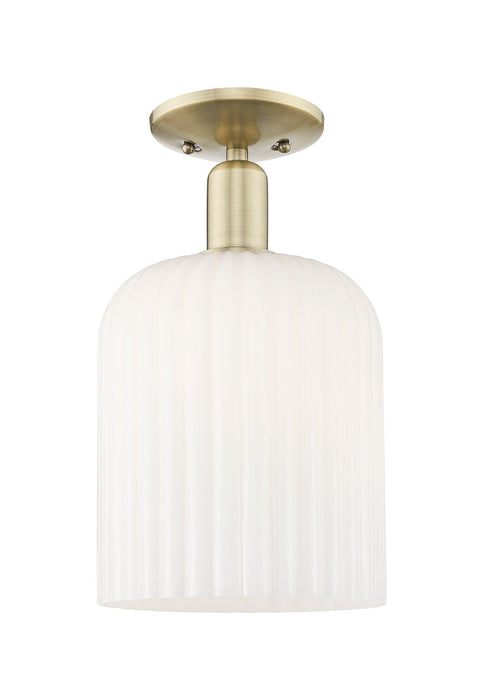 Innovations 716-1C-AB-G559-8GWH One Light Semi-Flush Mount, Antique Brass