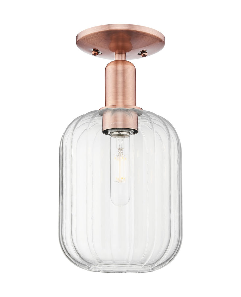 Innovations 716-1C-AC-G460-7CL One Light Semi-Flush Mount, Antique Copper