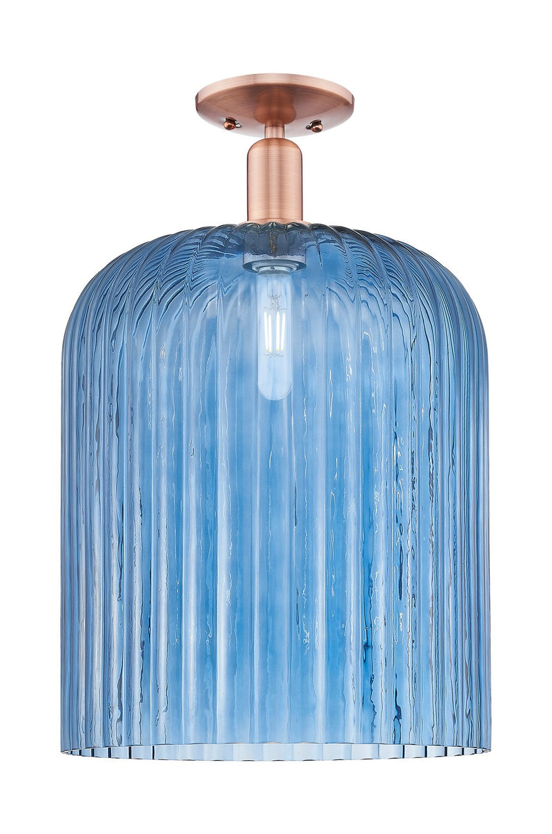 Innovations 716-1C-AC-G559-12BL One Light Semi-Flush Mount, Antique Copper