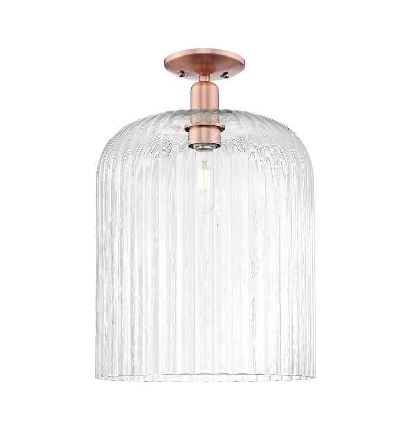 Innovations 716-1C-AC-G559-12CL One Light Semi-Flush Mount, Antique Copper