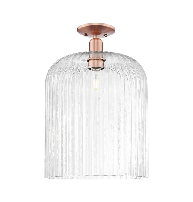 Innovations 716-1C-AC-G559-12CL One Light Semi-Flush Mount, Antique Copper