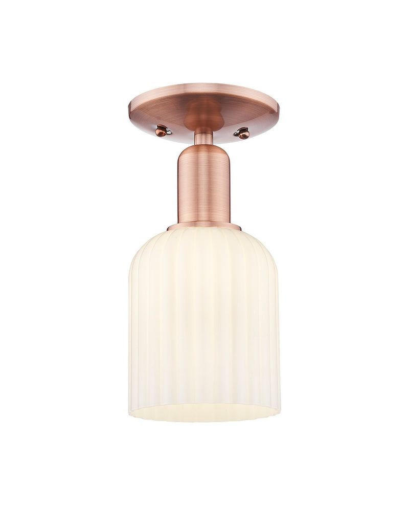 Innovations 716-1C-AC-G559-5GWH One Light Semi-Flush Mount, Antique Copper