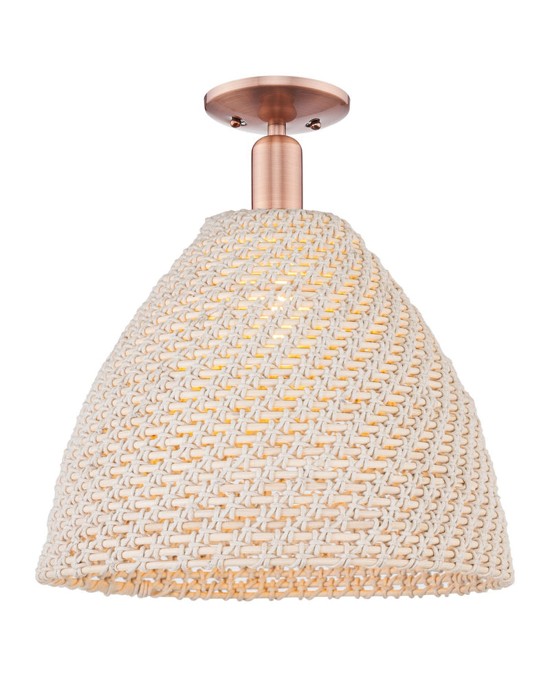 Innovations 716-1C-AC-NBD-16-NAT One Light Semi-Flush Mount, Antique Copper
