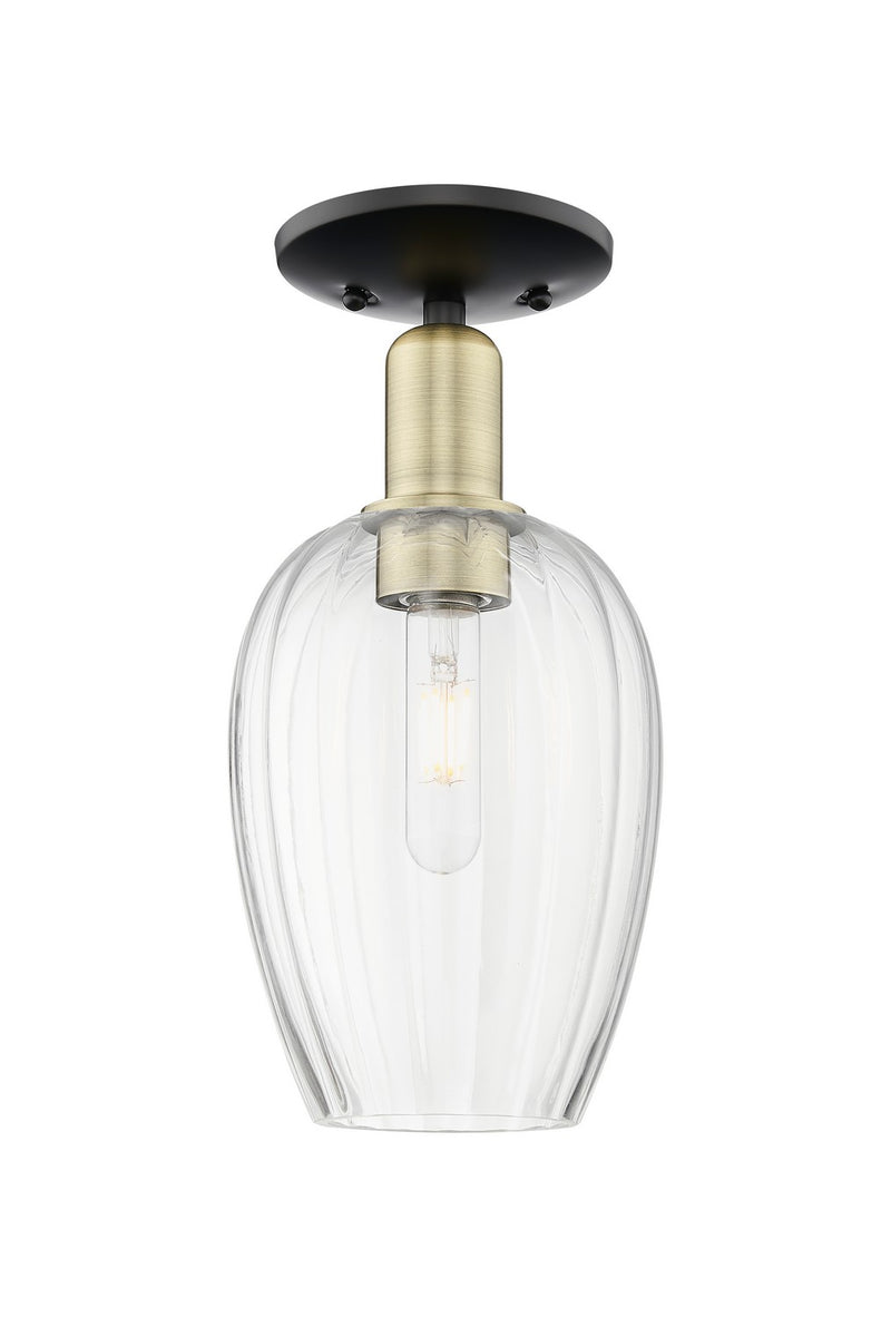 Innovations 716-1C-BAB-G457-6CL One Light Semi-Flush Mount, Black Antique Brass