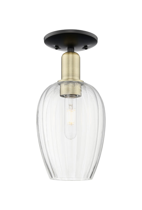 Innovations 716-1C-BAB-G457-6CL One Light Semi-Flush Mount, Black Antique Brass