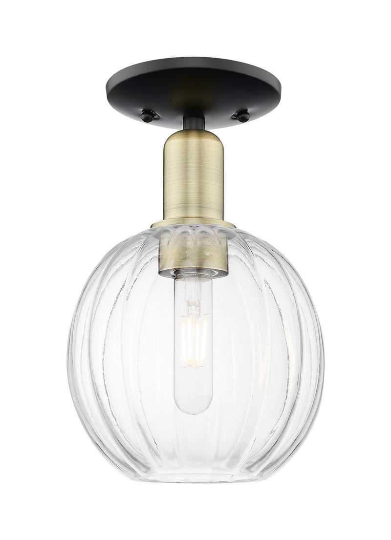 Innovations 716-1C-BAB-G458-7CL One Light Semi-Flush Mount, Black Antique Brass